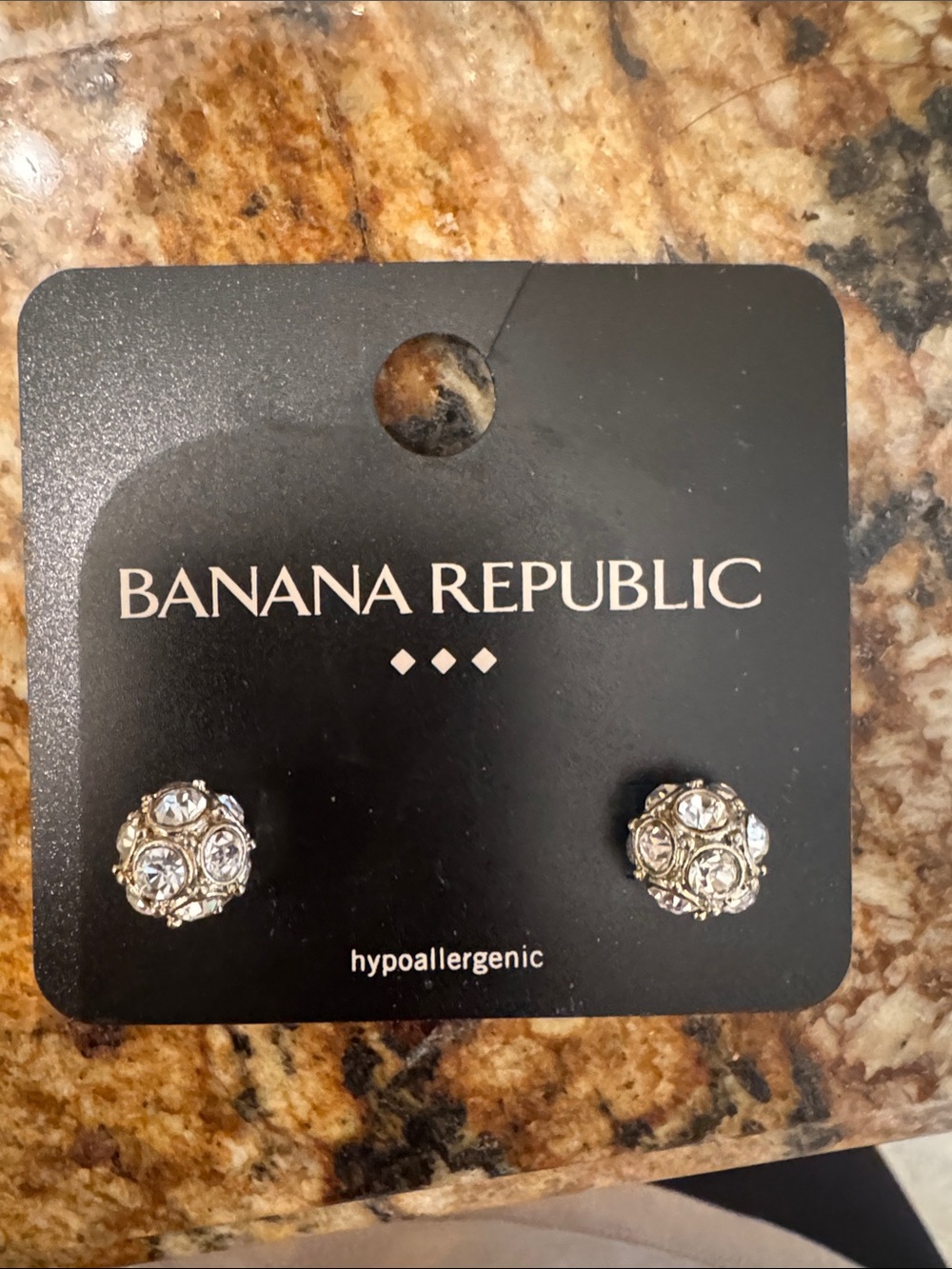 Banana Republic Silver Crystal Cluster Stud Earrings - Clear/Silver